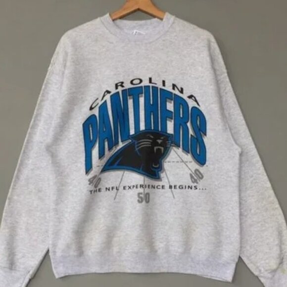 Vtg Carolina Panthers Print Out Logo Pullover Jumper Sportswea shirt 90s - Picture 1 of 2